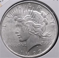 1922 CHOICE BU PEACE DOLLAR