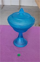 Blue Satin Candy Dish