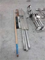 assortment of concrete tools