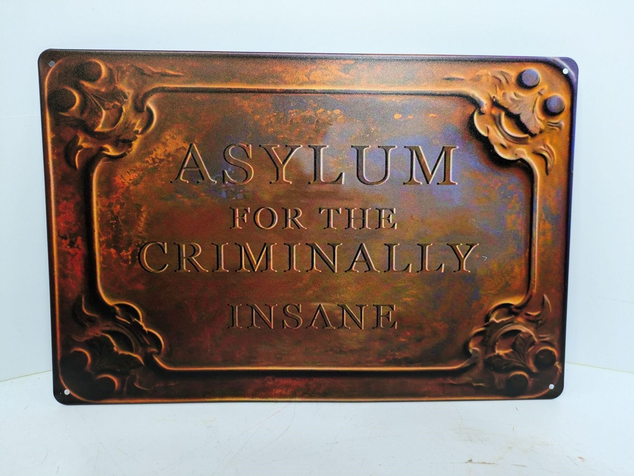 Asylum Retro Look Man Cave Sign - tin