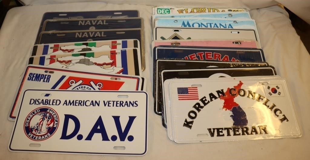 License Plate/Novelty: DAV, NAVY, John Deere,…