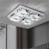 KKMYWAN Crystal LED Ceiling Light, 4 Lights