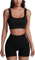 Workout Sets for Women 2 Piece Ribbed Seamless
