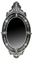 VENETIAN ETCHED GLASS BEVELED WALL MIRROR