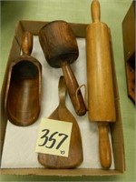 (4) Old Wood Kitchen Primitives