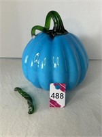 9"H Blue Pumpkin 9" Dia stem broke