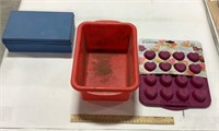 Misc lot w/ Trudeau silicone cupcake pan