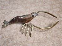 Mid Century Brass Shrimp / Lobster