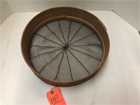 Antique wood and wire round  sifter