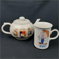 Tetley Folk tea pot and mug set