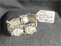 Antique Siam Niello Sterling Bracelet
