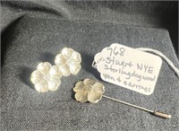 Stuart NYE Sterling Dogwood Pin/ Earrings