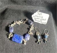 Sterling Lapis Lazuli Bracelet/ Earrings