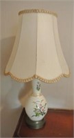 Floral Motif Vintage Ceramic Base Table Lamp