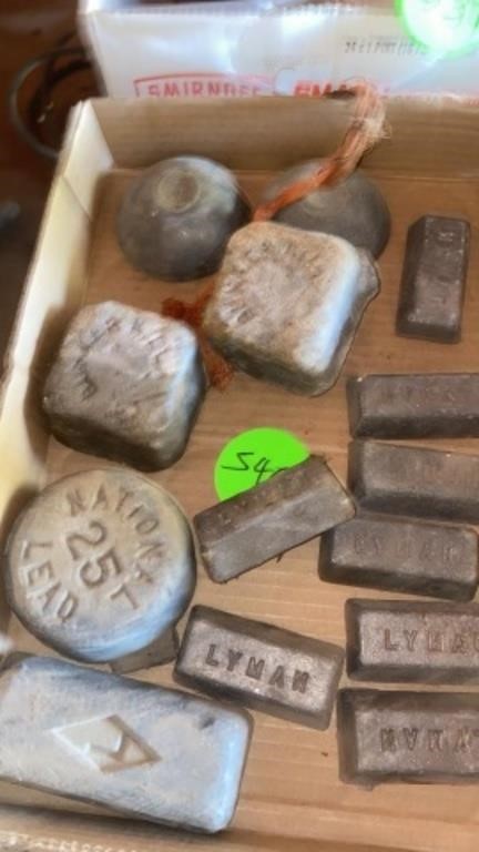 BOX OF LEAD WEIGHTS