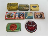 Lot Of 9 Vintage Tobacco/Cigarette Tins