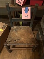 Antique Raw Hyde Mini Chair