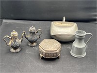 Salt & pepper shakers trinket box and more