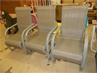 (3) aluminum framed patio chairs