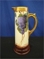 W.G. & Co. Hand-Painted Grape Vine Pitcher