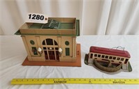 (2) Lionel Tin Plate Train Buildings,