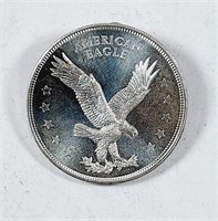 One troy ounce .999 silver round  American Eagle