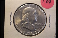 1949-S Uncirculated Franklin Silver Half Dollar