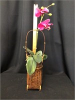 Basket with Artificial Orchid