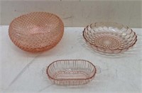 * (3) Pc Lot of Pink Depression Glass