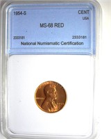 1954-S Cent MS68 RD LISTS $27500