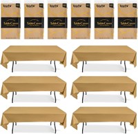 Disposable Pack of 6 Gold Tablecloths