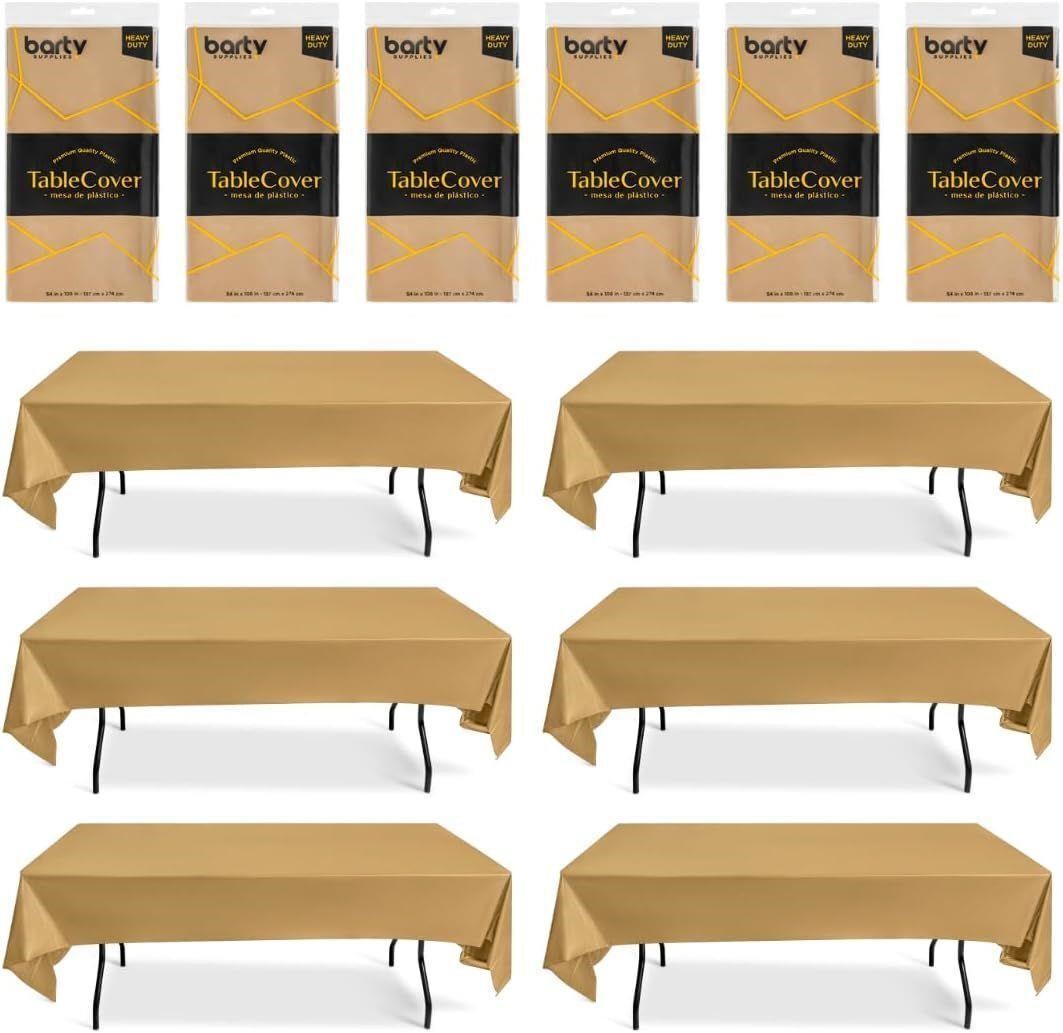 Disposable Pack of 6 Gold Tablecloths
