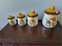 Merry Mushroom canister set- lot of 4