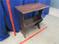 small antique stand with bookshelf 24in tall