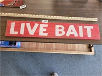 WOODEN LIVE BAIT SIGN