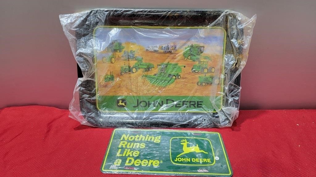 New John deere metal tray and license plate
