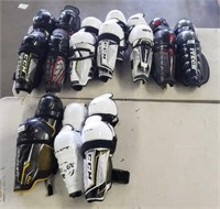 Lot of 10 Pairs Asstd Youth Hockey Shin Pads