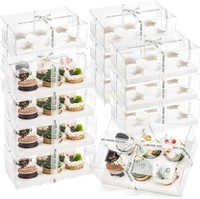 Cedilis 15 Pack Clear Cupcake Boxes  6 Count