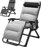 Padded Zero Gravity Chair, Folding, Grey