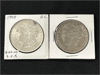 1898 & 1878 Morgan Silver Dollars.