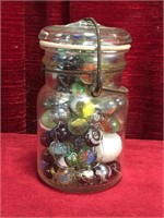 Antique Perfect Seal Jar of Marbles