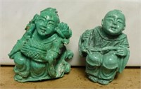 Chinese Carved Turquoise Figures.