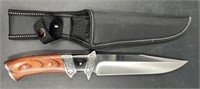 Scrolled Hilt Survival Knife w Sheath