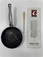 Pioneer Herington KS Thermometer, Skillet