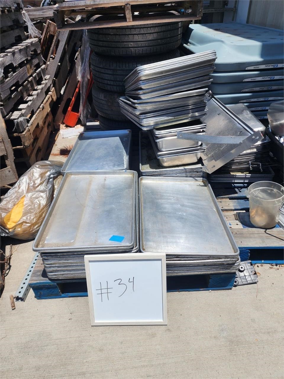 Pallet of Metal trays and pans