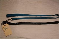 DOG LEATHER COLLAR AND LEASH