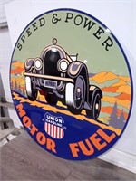 Union Gasoline Round Metal Sign