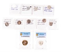 Coin 5 PR Roosevelt Dimes+5Silver +,CH-Gem