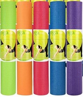 5 Pack Yoga Mats 68x24 Inches  5mm  5 Colors