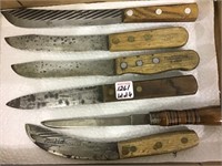 Lot of 6 Old Butcher Knives Including